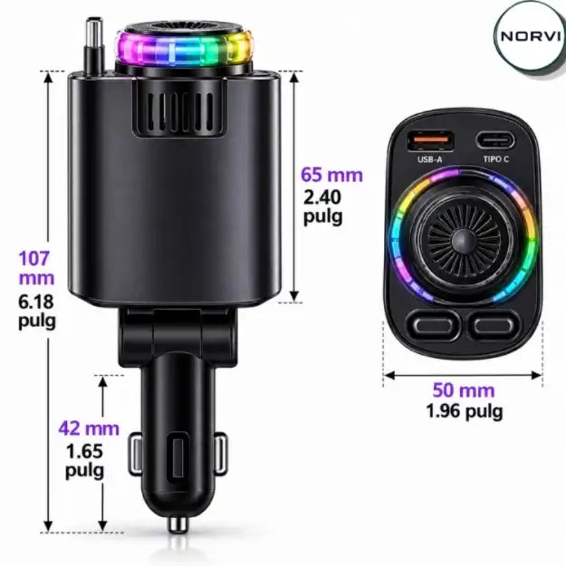 DriveMax360™ — Cargador Multi Carga 4 en 1 Retráctil + Aromatizante